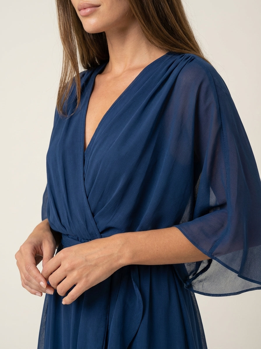 Mónica - Vestido de Gasa con Escote en V