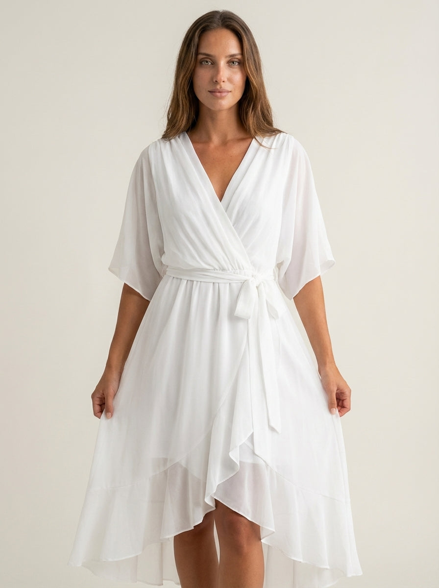 Mónica - Vestido de Gasa con Escote en V
