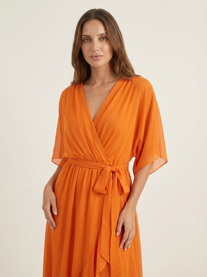 Mónica - Vestido de Gasa con Escote en V