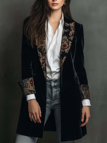 Nerea - Blazer de Corte Entallado con Estampado Barroco