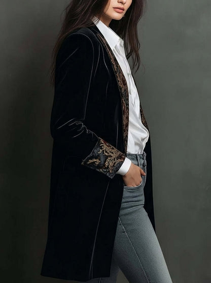 Nerea - Blazer de Corte Entallado con Estampado Barroco