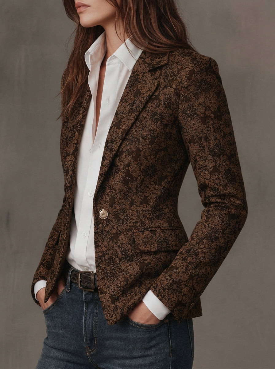 Noemí - Blazer de Jacquard con Estampado de Paisley