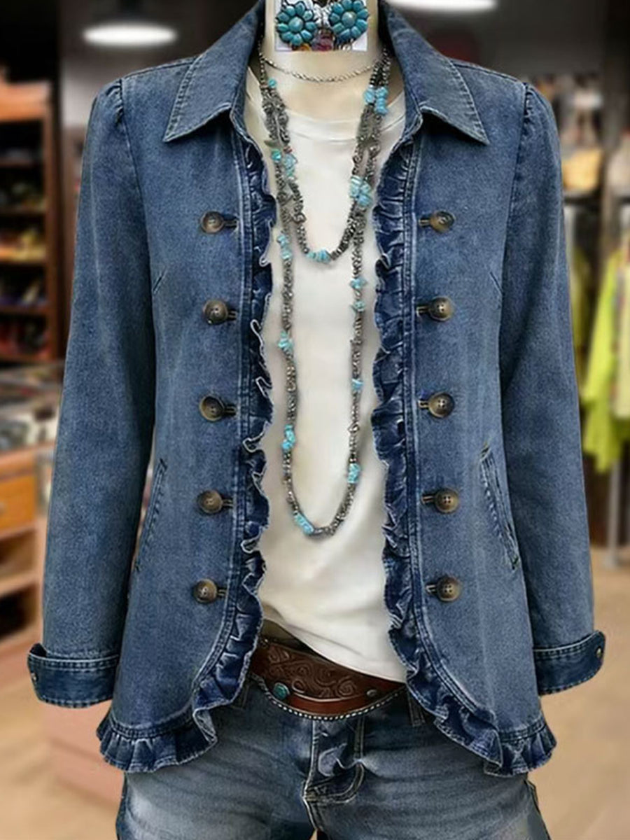 Montserrat | Chaqueta Azul con Volantes