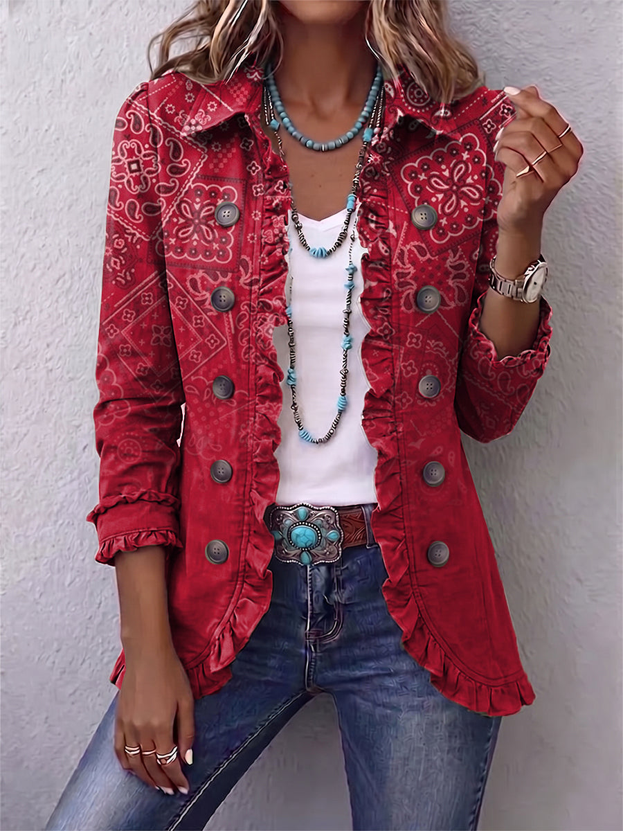 Clotilde | Chaqueta Paisley Degradado con Volantes