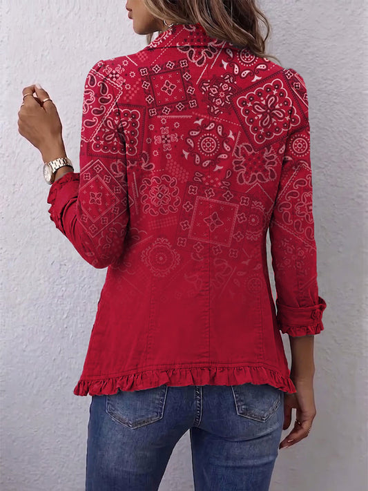 Clotilde | Chaqueta Paisley Degradado con Volantes