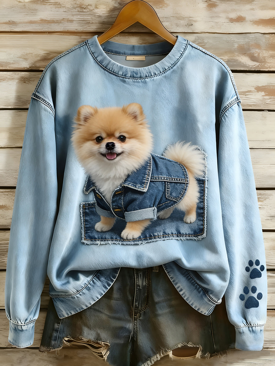 Perla - Sudadera Retro Cómoda de Patchwork con Estampado Animal