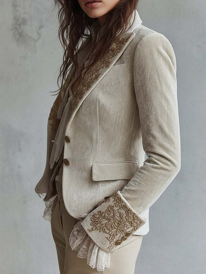 Tamara - Blazer Bordado en Color Marfil