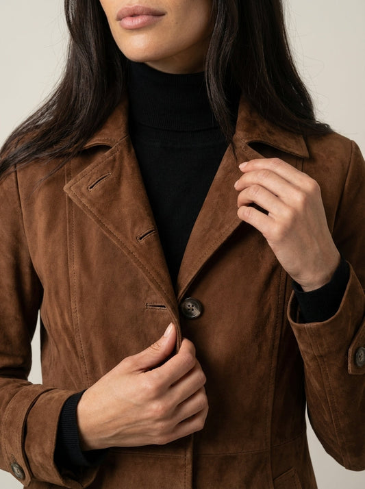 Teresa - Abrigo de Ante Estilo Vintage