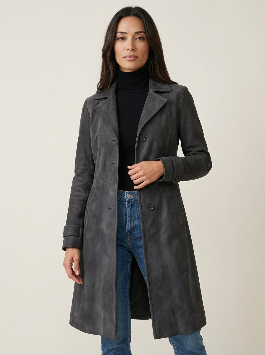 Teresa - Abrigo de Ante Estilo Vintage