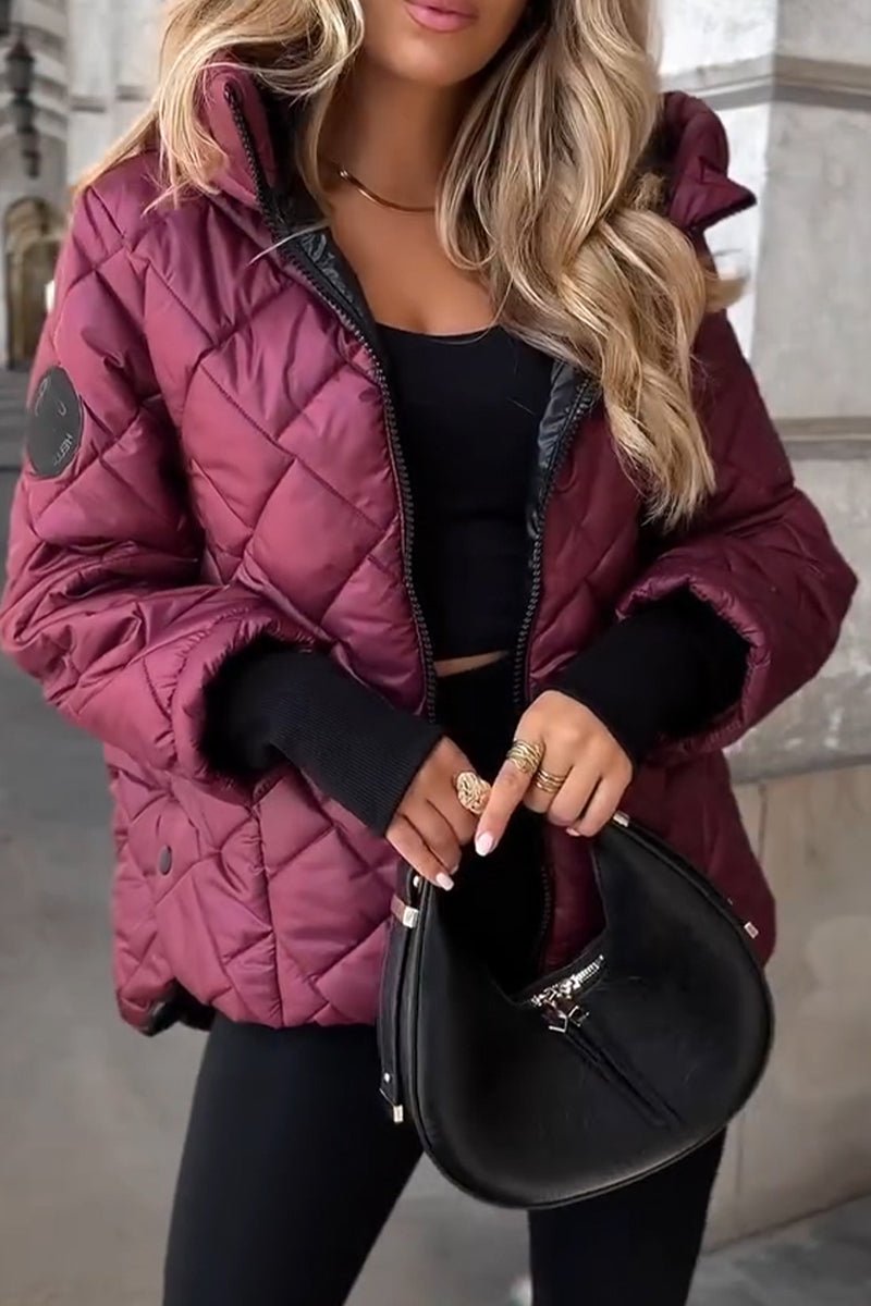 Ana | Chaqueta Acolchada de Rombos con Capucha
