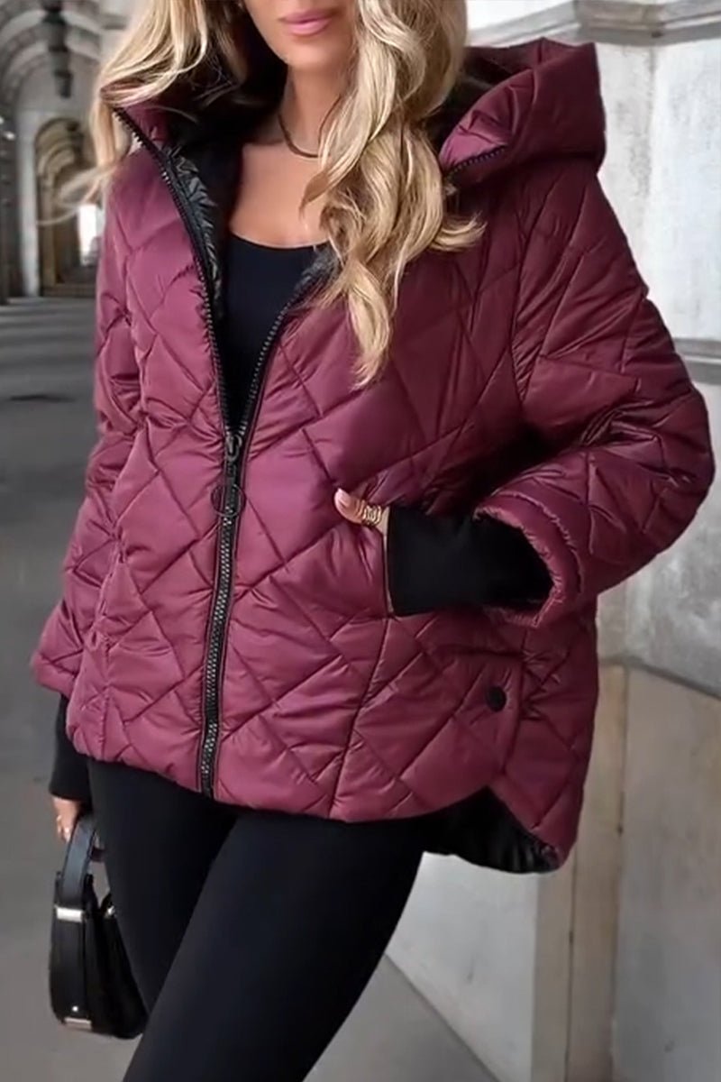 Ana | Chaqueta Acolchada de Rombos con Capucha