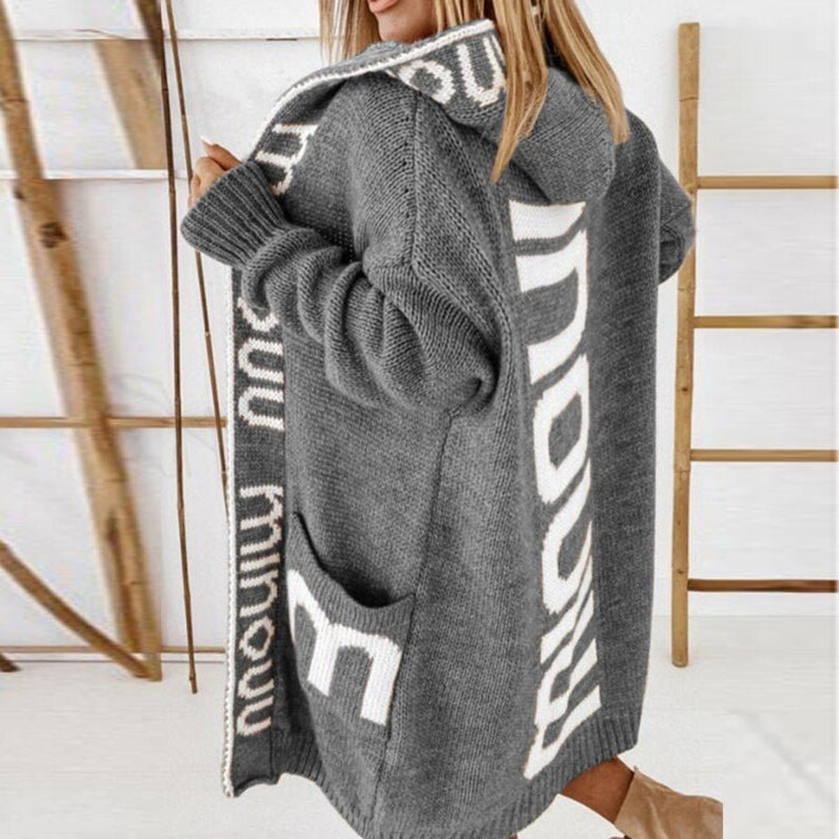 Leonor | Chaqueta de Punto Larga con Capucha