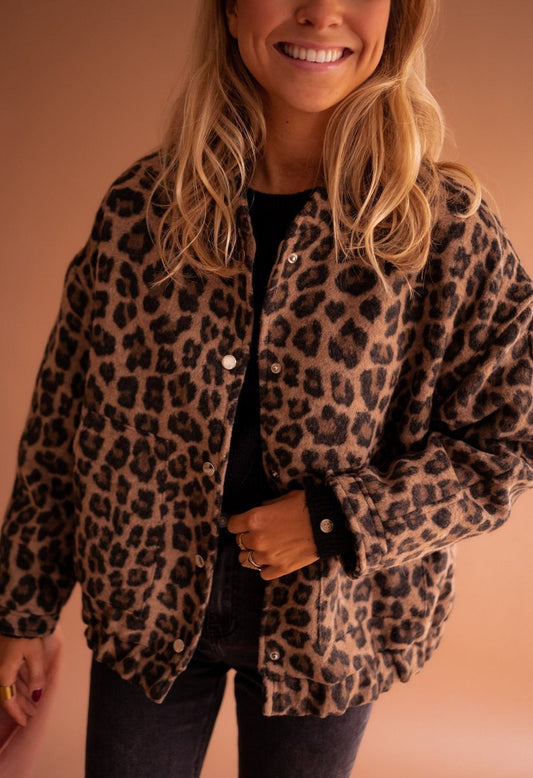 Eva | Chaqueta Acolchada Oversize de Leopardo