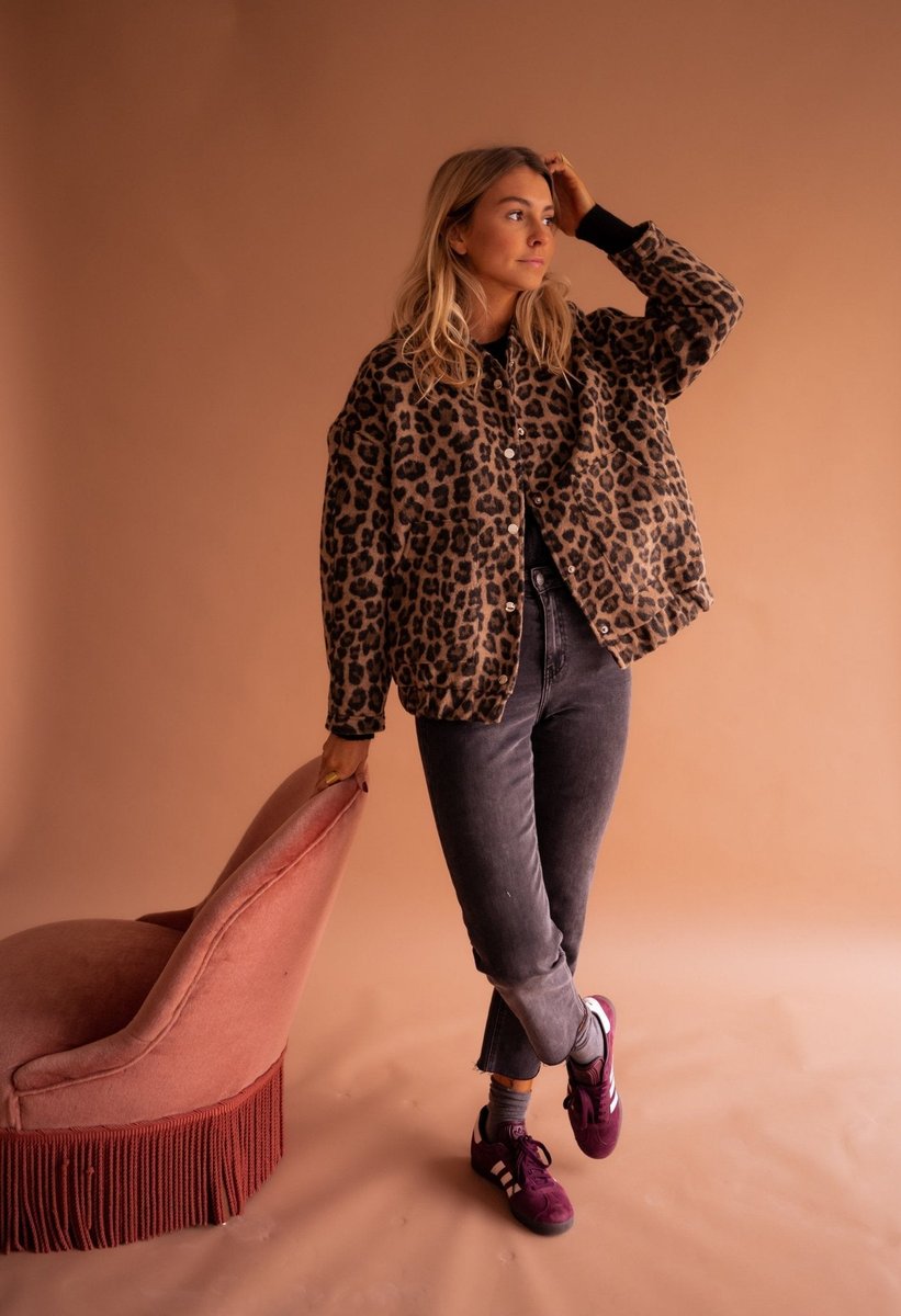 Eva | Chaqueta Acolchada Oversize de Leopardo