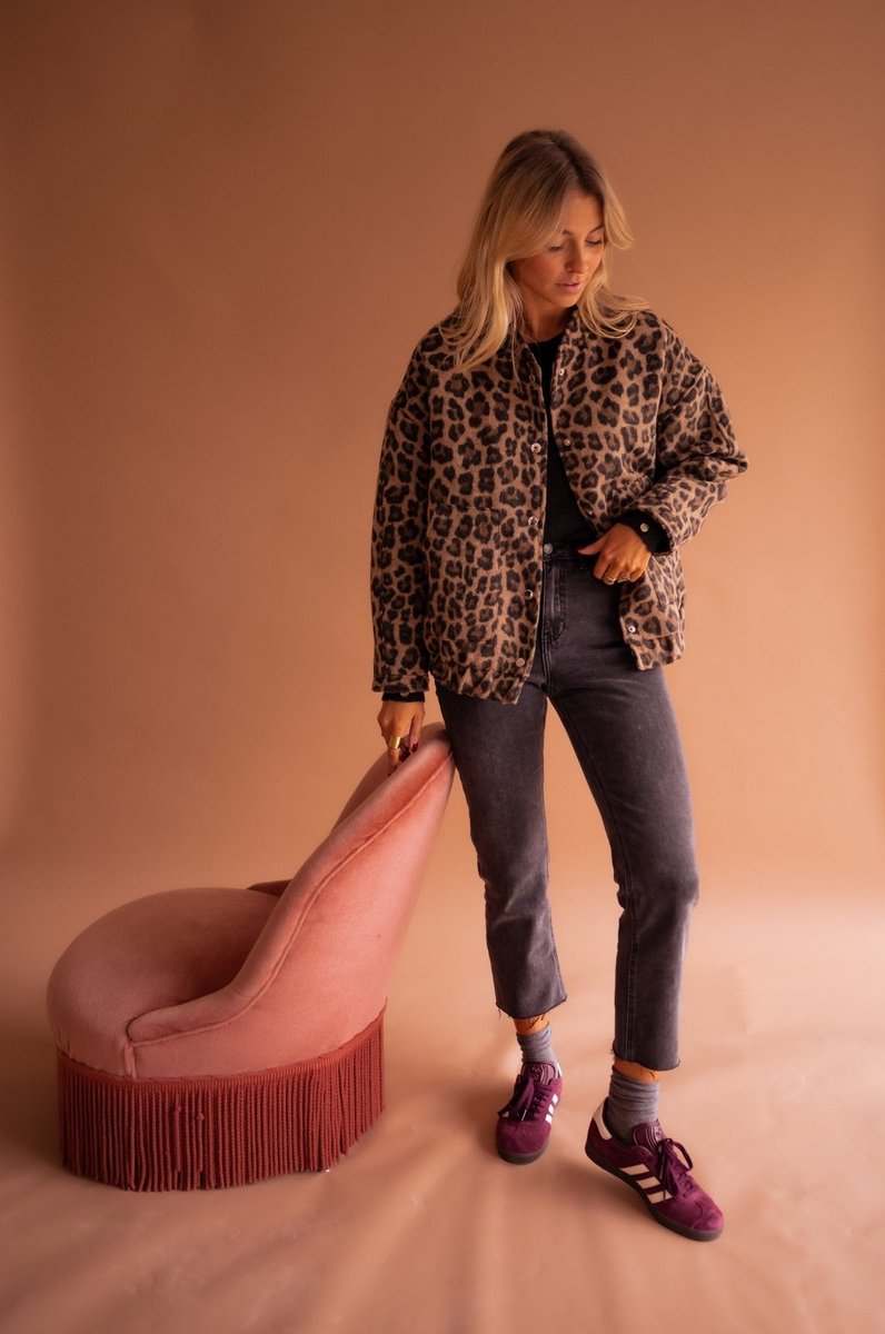 Eva | Chaqueta Acolchada Oversize de Leopardo