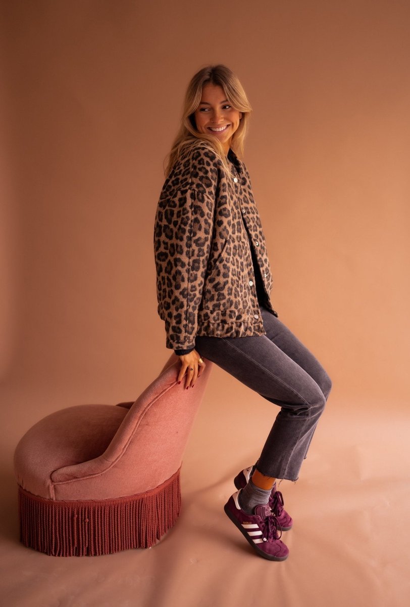 Eva | Chaqueta Acolchada Oversize de Leopardo