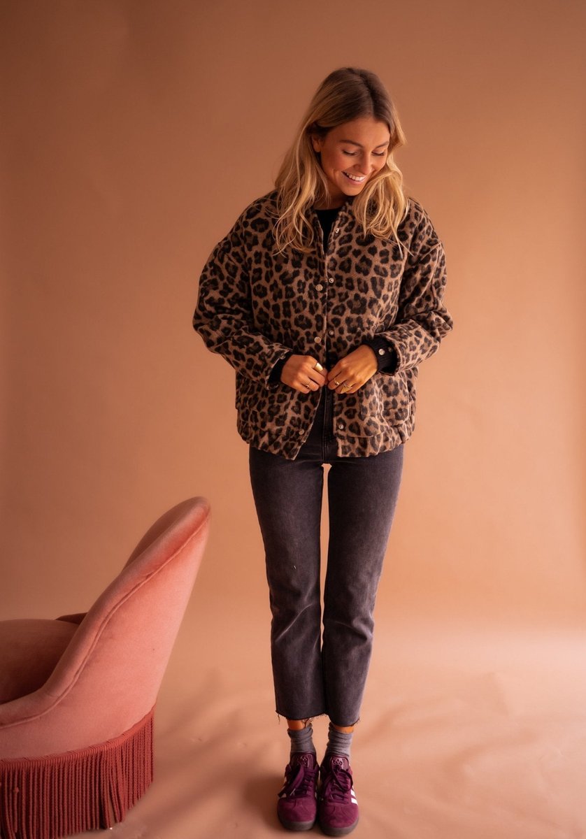 Eva | Chaqueta Acolchada Oversize de Leopardo