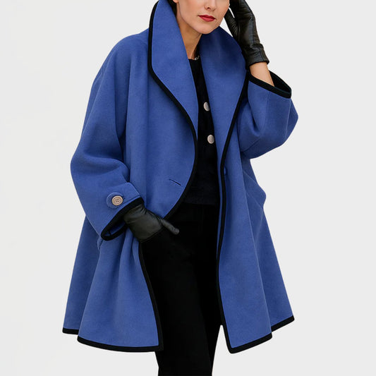 Elena | Abrigo Oversize con Ribete en Contraste